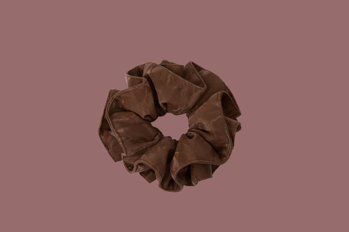 Oversized Vegan Leather Scrunchie