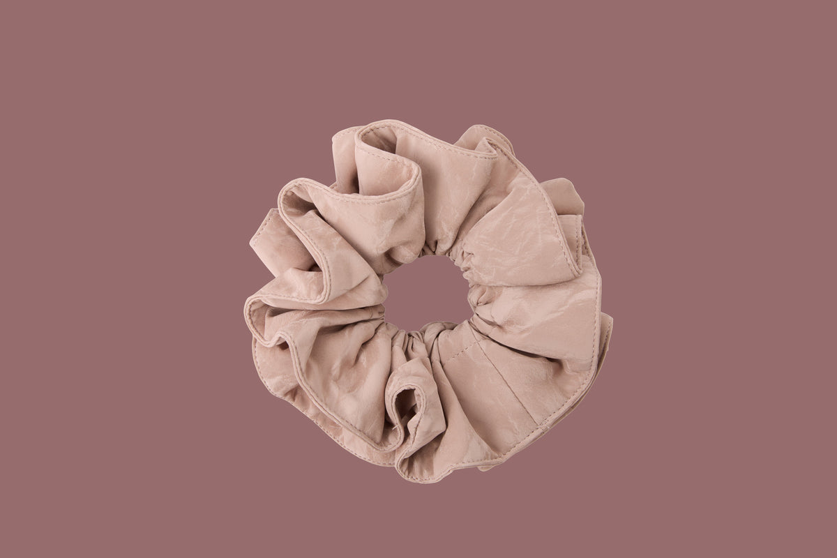 Oversized Vegan Leather Scrunchie