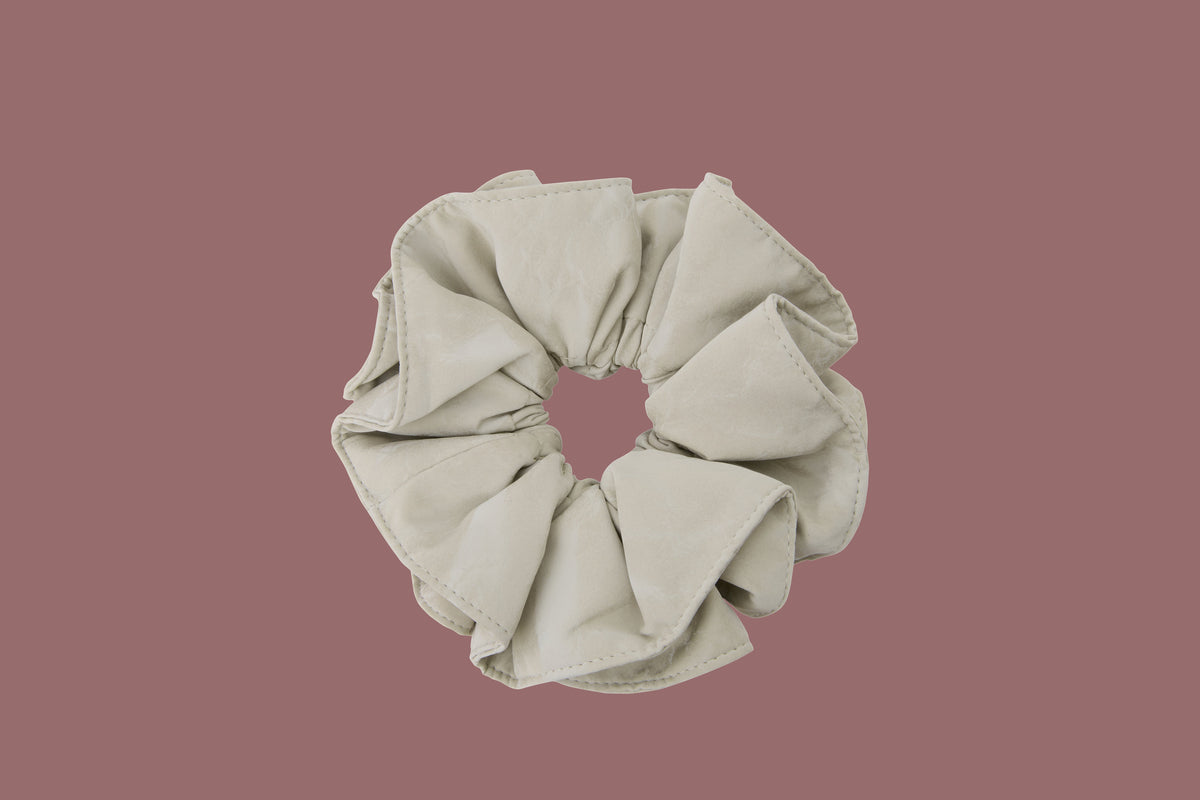 Oversized Vegan Leather Scrunchie